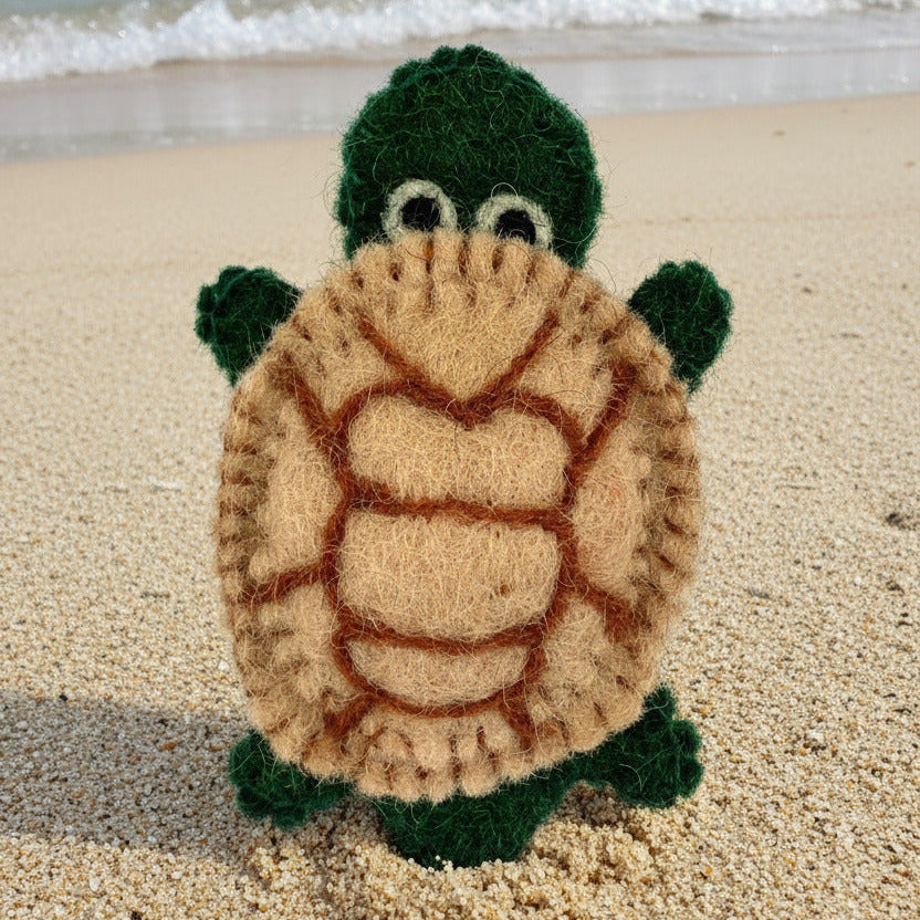 Surya Wool Felt Finger Puppets made in Nepal - Turtle