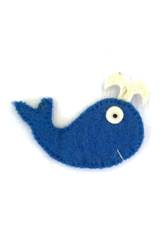 Surya Australia Fair Trade Wool Felt Finger Puppets made in Nepal - Whale