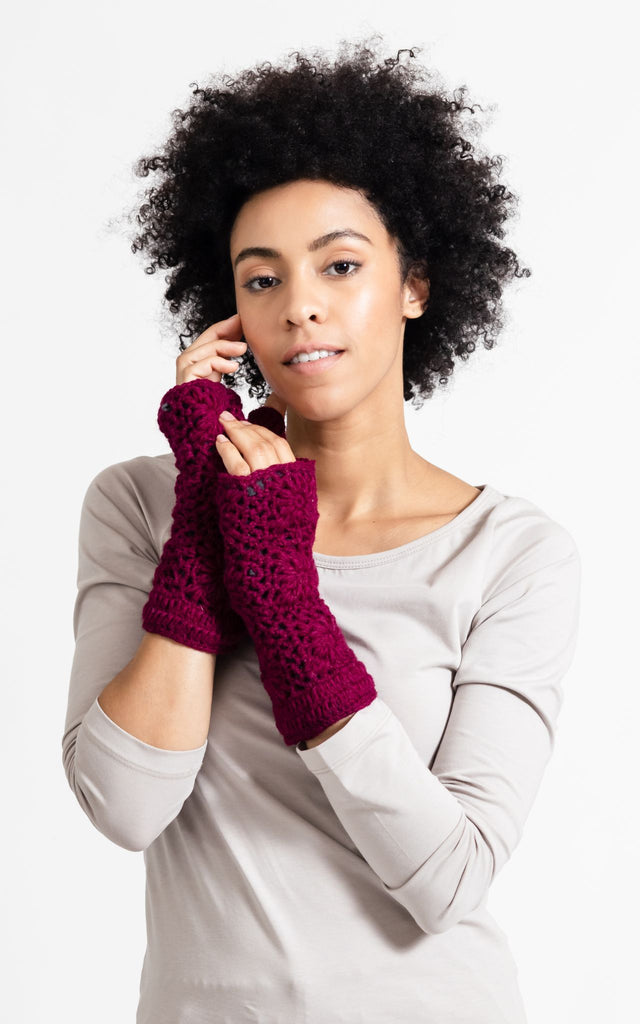 Surya Australia Woolen Hand warmers from Nepal - Maroon
