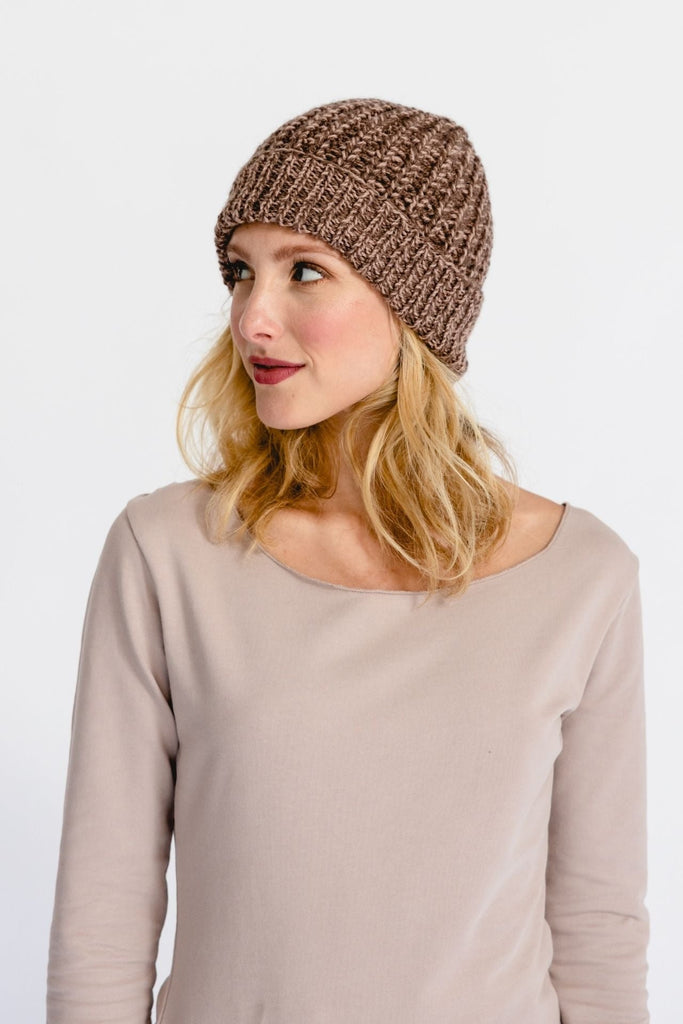 Surya Australia Ethical Merino Wool 'Cuffed' Beanie from Nepal - Chocolate