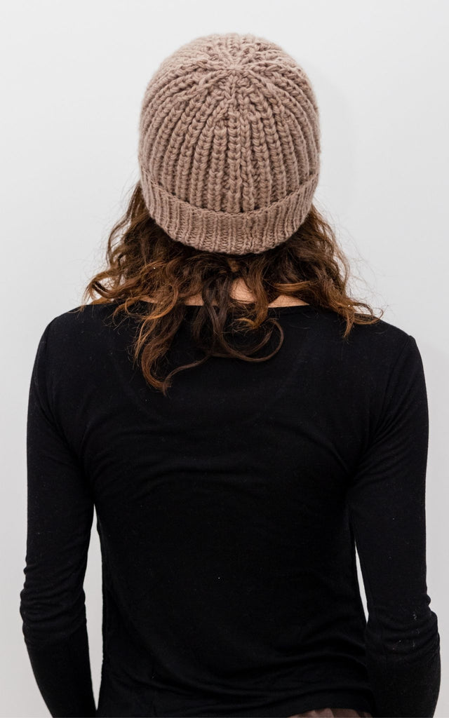 Surya Australia Ethical Merino Wool 'Cuffed' Beanie from Nepal #colour_caramel