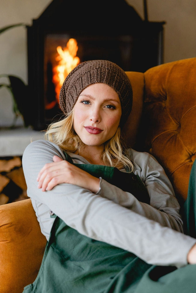 Surya Australia Mulesing Free Merino Wool Beanie from Nepal - Dusty Brown