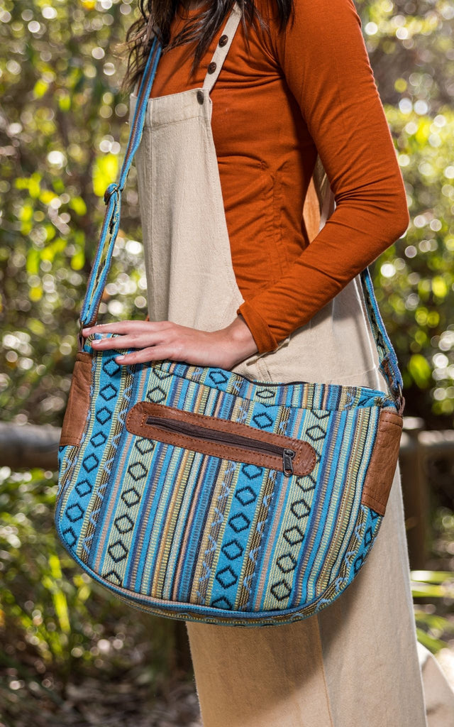 Surya Australia Ethical Buffalo Leather & Cotton Bag - Lannion