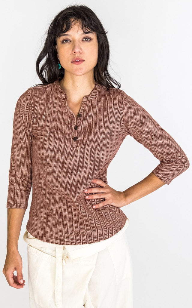 Surya Australia Clementine Organic Cotton 'Clementine' Top made in Nepal - Maroon
