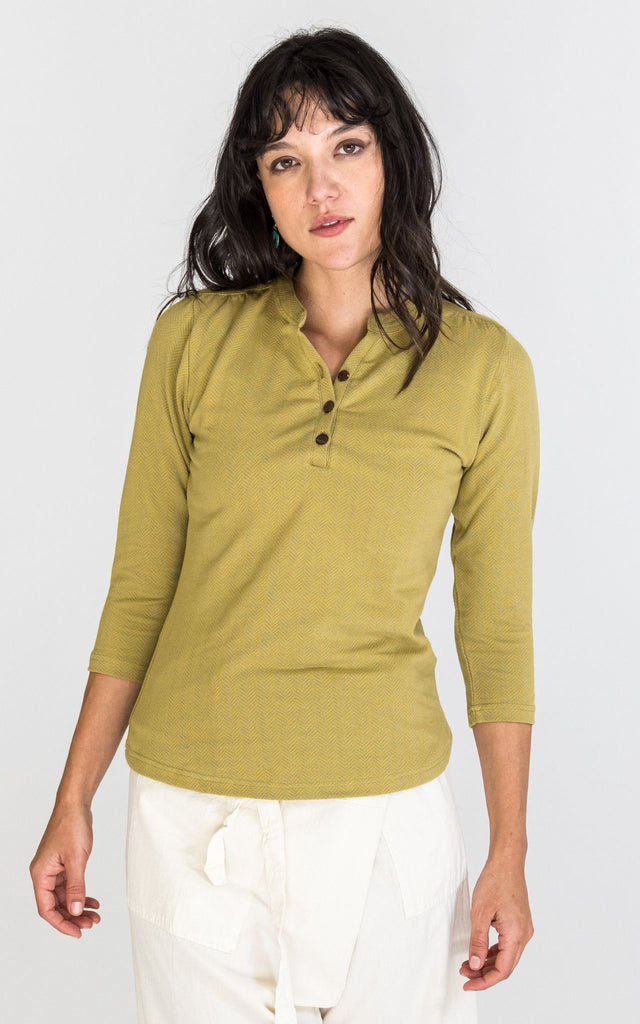 Surya Australia Clementine Organic Cotton 'Clementine' Top made in Nepal - Mustard