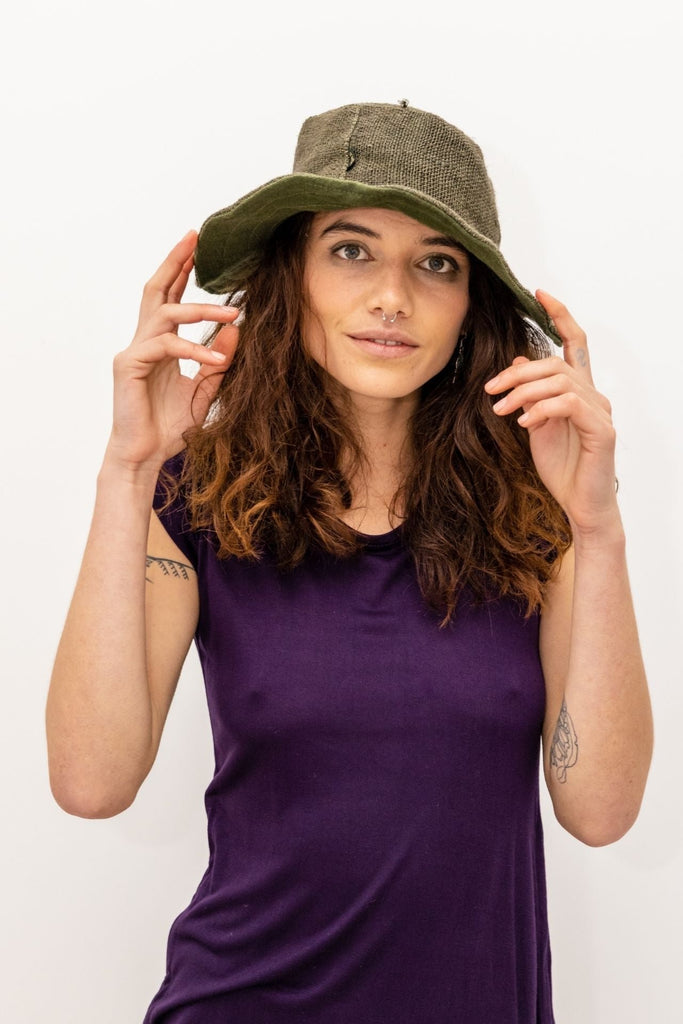 Surya Australia Green  Hemp Hat from Nepal - Green