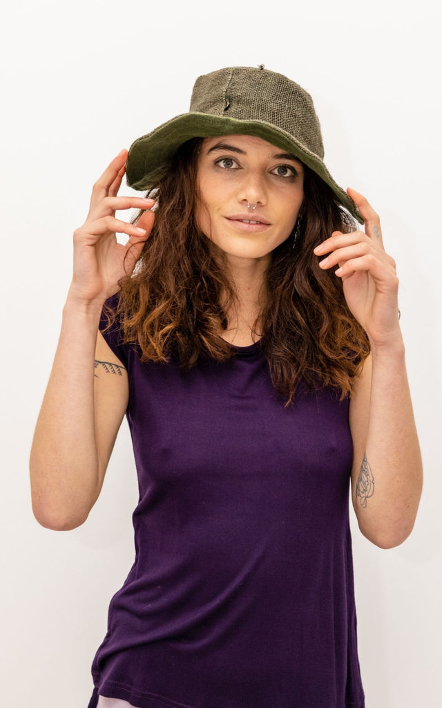 Surya Australia Green  Hemp Hat from Nepal - Green