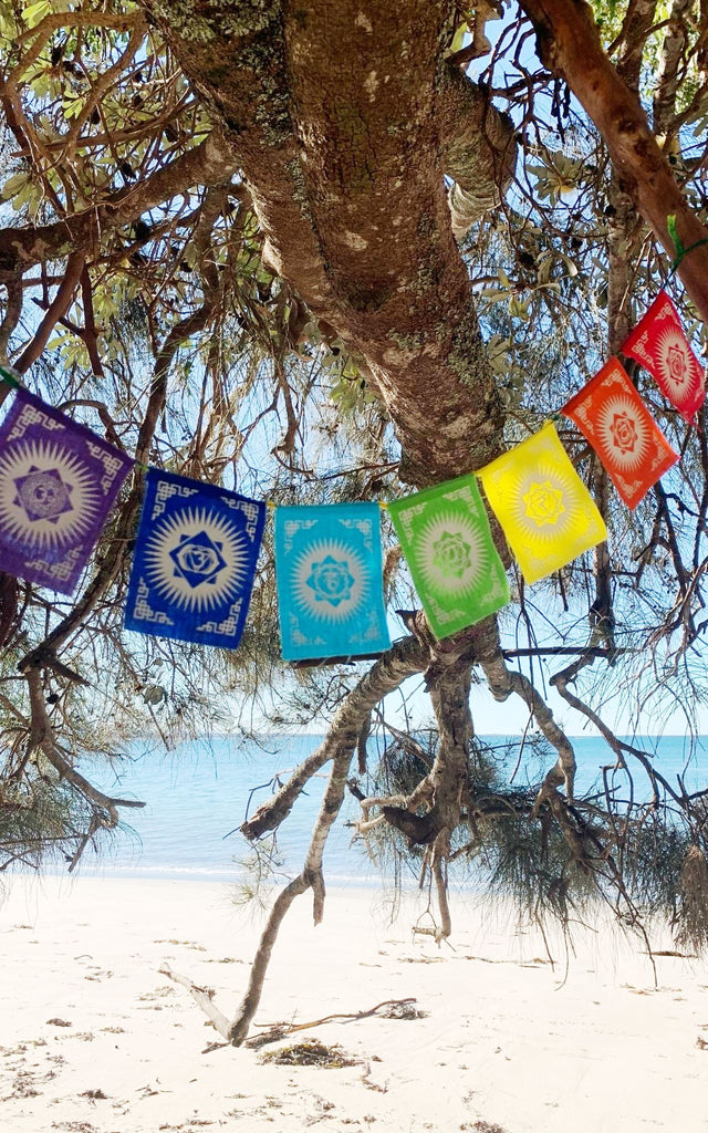 Surya Australia Mini Seven Chakra prayer Flags from Nepal