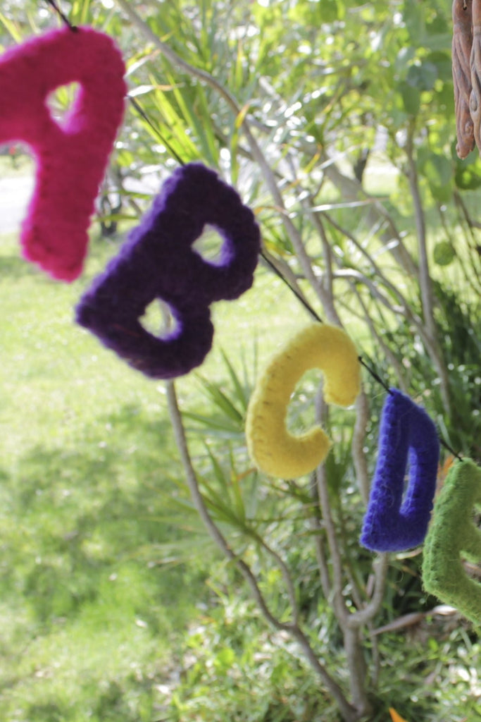 Surya Australia Fairtrade Pure Wool Felt ABC Alphabet Bunting from Nepal 