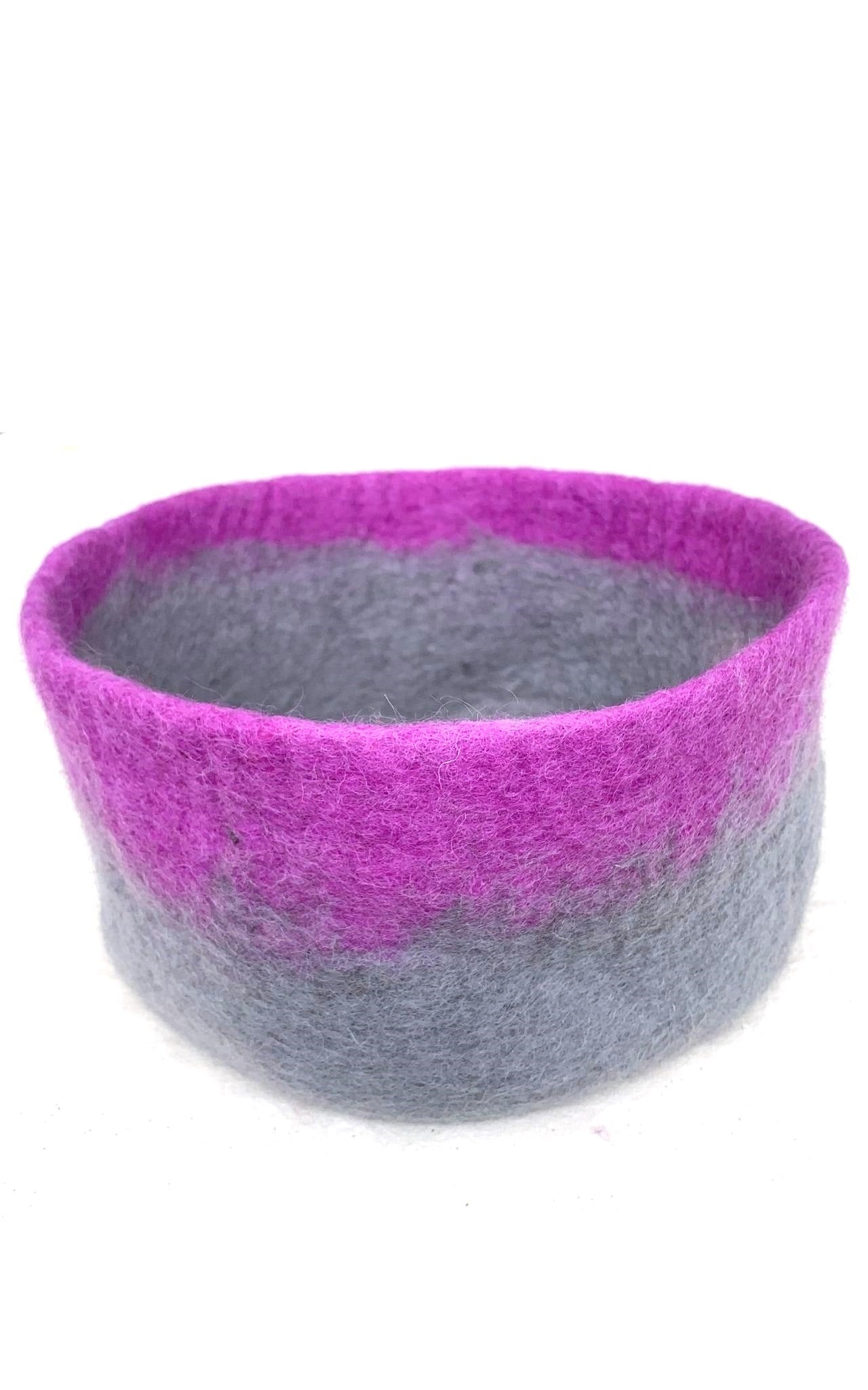 Surya Australia 100% Wool felted Bowls From Nepal - Mulberry