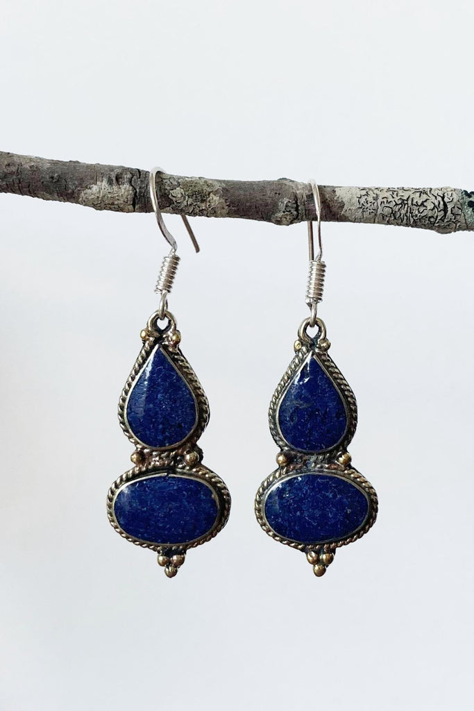 Surya Tibetan Earrings from Nepal - Laya