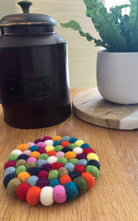 Pure Wool Felt Ball Coasters from Nepal - Round | Surya Australia