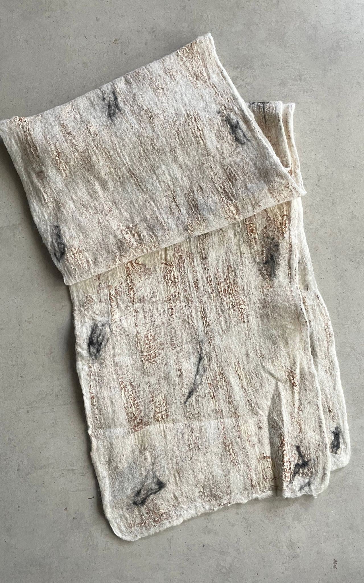 Surya Australia Ethical Felt and SIlk Scarf made in Nepal - Natural
