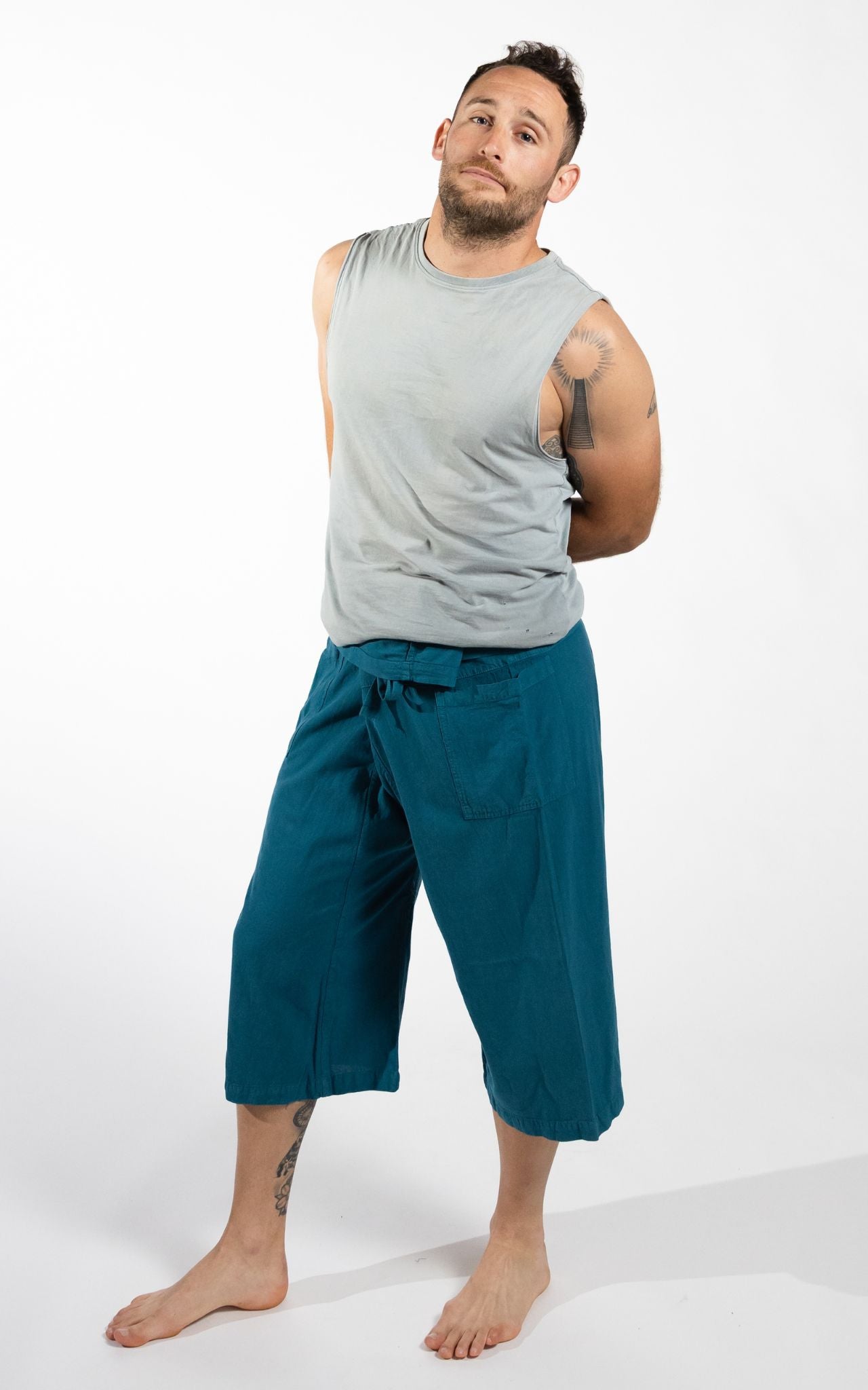 Surya Australia Ethical Cotton Thai Fisherman Shorts - Turquoise