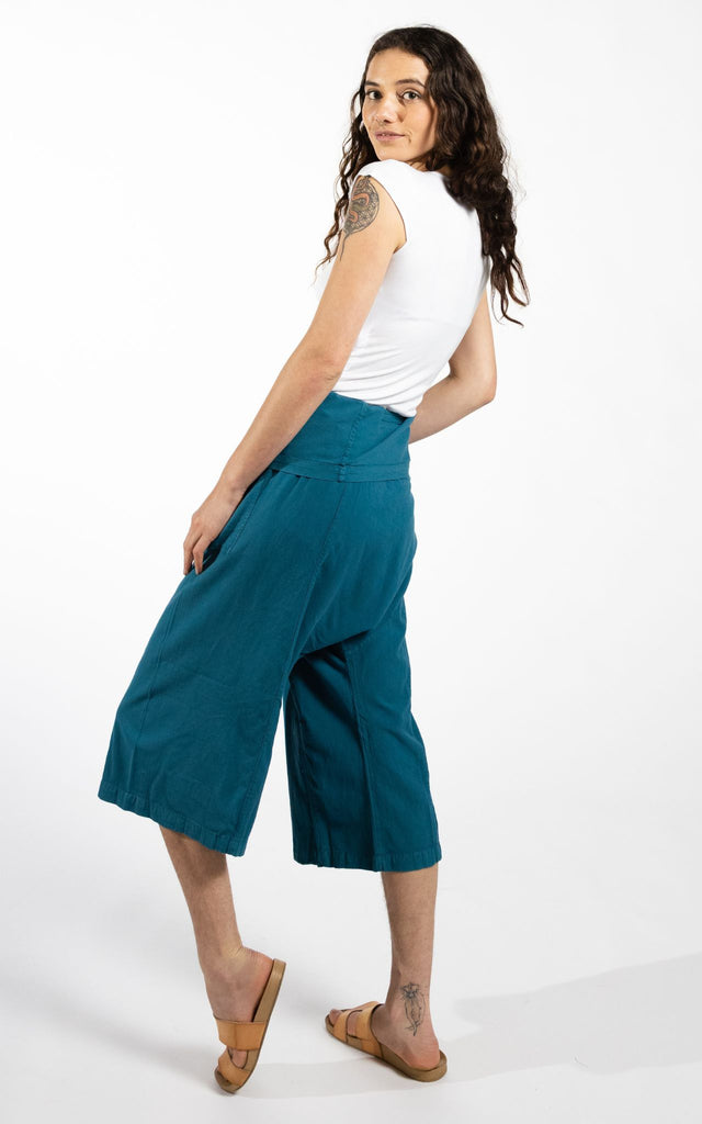 Surya Australia Short Fisherman Pants made in Nepal - Turquoise