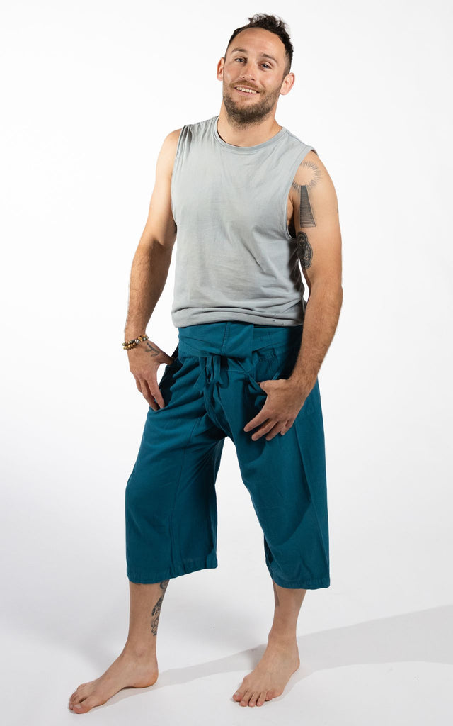 Surya Australia Ethical Cotton Thai Fisherman Shorts - Turquoise