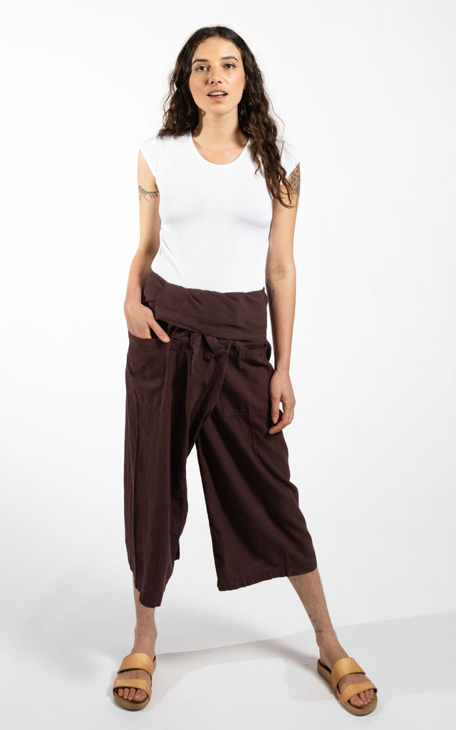 Surya Australia Short Fisherman Pants made in Nepal - Chocolate