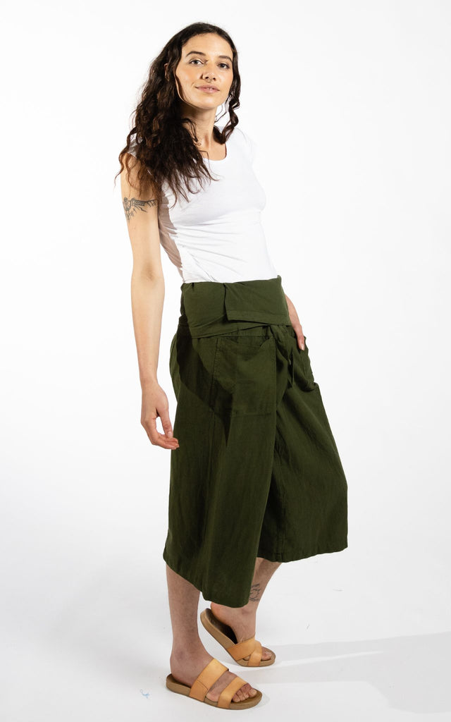 Surya Australia Short Fisherman Pants made in Nepal - Green