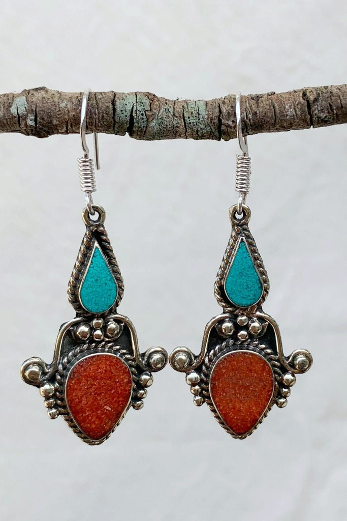 Surya Australia Ethically made Tibetan Earrings from Nepal - Tirsa