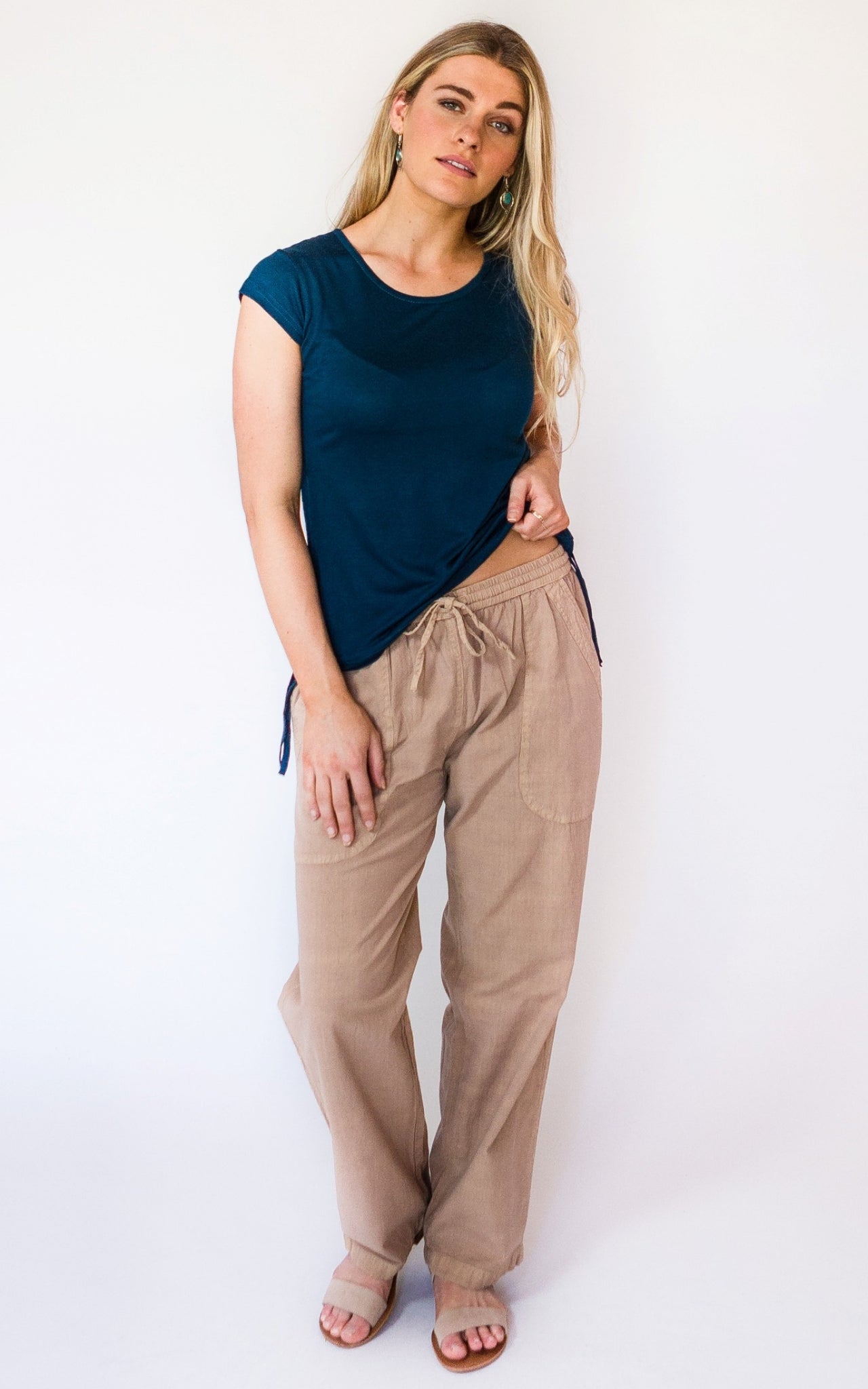 Surya Australia Ethical Cotton Loose Pants from Nepal - Sand