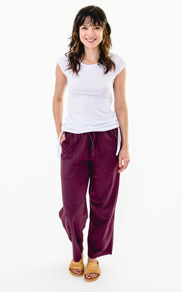 Surya Australia Cotton 'Dani' Pants - Wine #colour_wine
