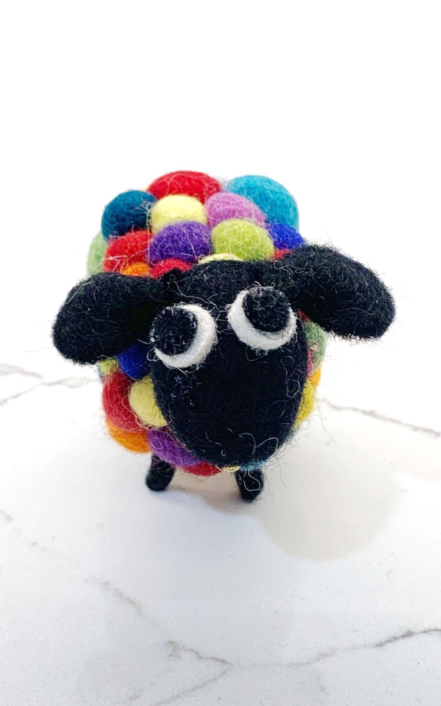 Surya Australia Felt Ball Sheep from Nepal - Multicolour