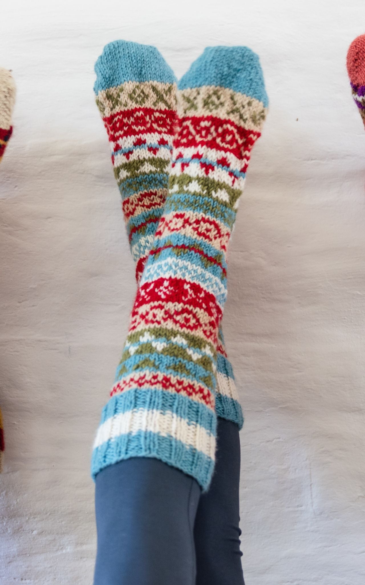 Surya Australia Wool Socks handmade in Nepal - Blue