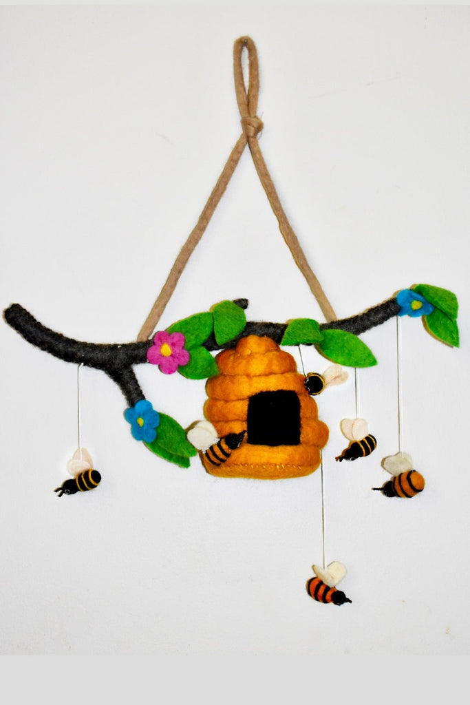 Felt Bee Hive from Nepal - Surya Australia Ethical Trade with Nepal