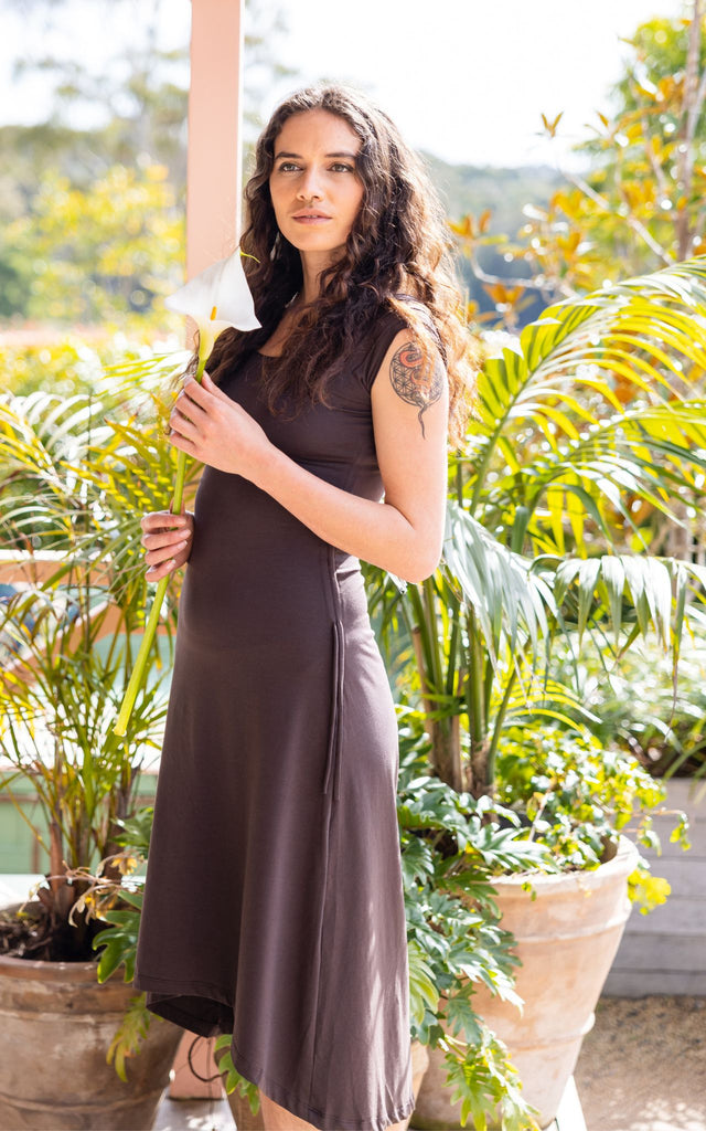 Surya Australia Organic Cotton 'Priya' Dress - Chocolate