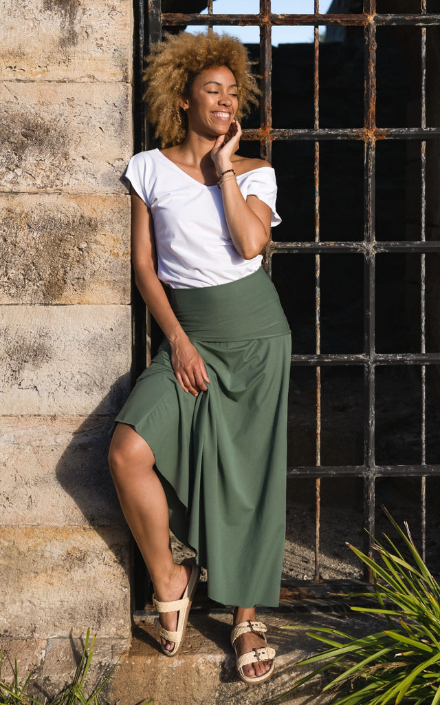 Surya Australia Ethical Organic Cotton Skirt made in Nepal - Ocean