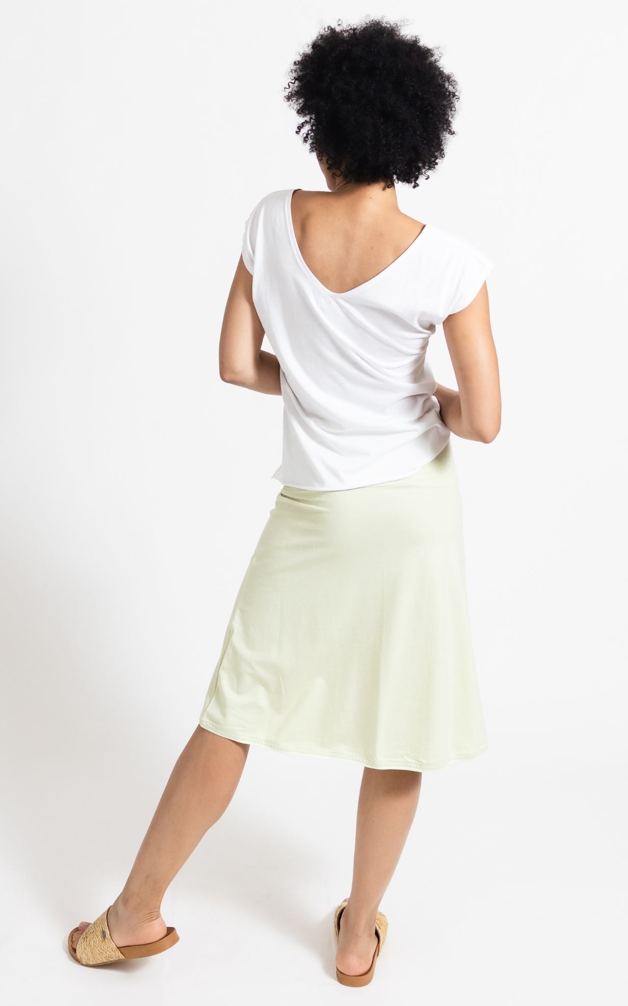 Surya Australia Organic Cotton 'Gaelle' Skirt from Nepal - lime green