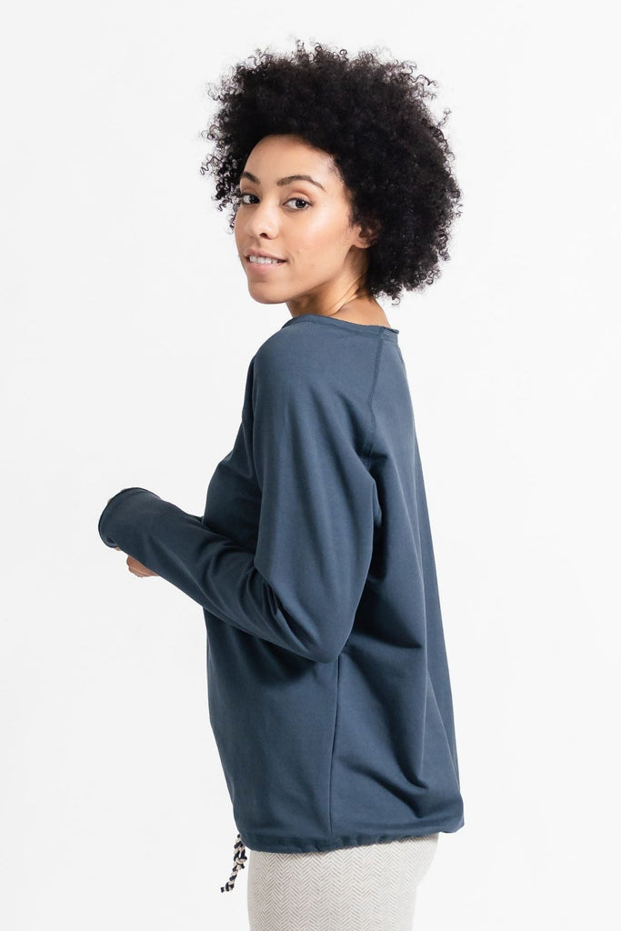 Surya Australia Organic Cotton Workout Top made in Nepal - Cobalt