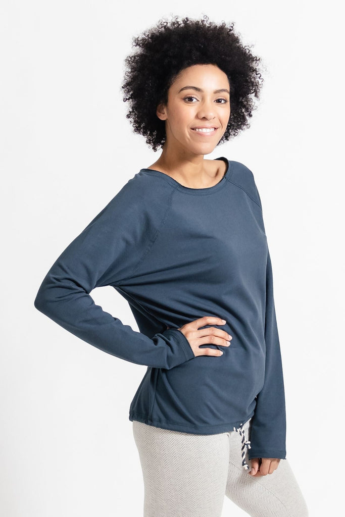 Surya Australia Organic Cotton Workout Top made in Nepal - Cobalt