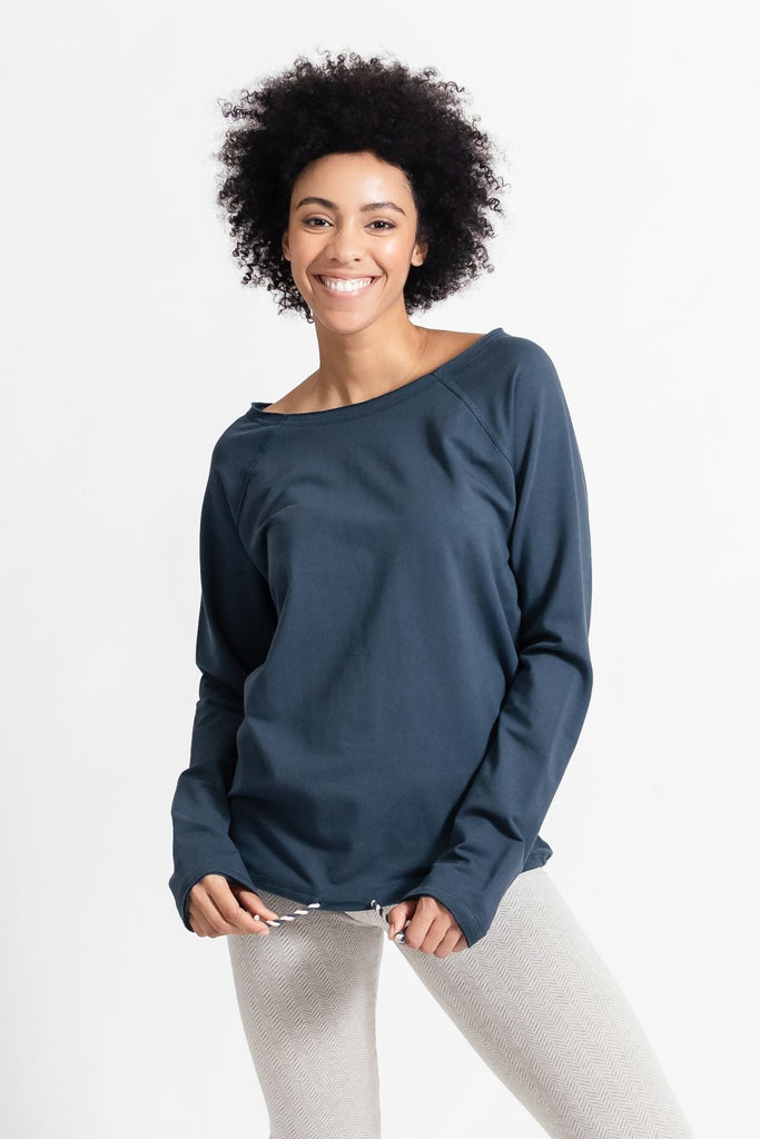 Surya Australia Organic Cotton Workout Top made in Nepal - Cobalt