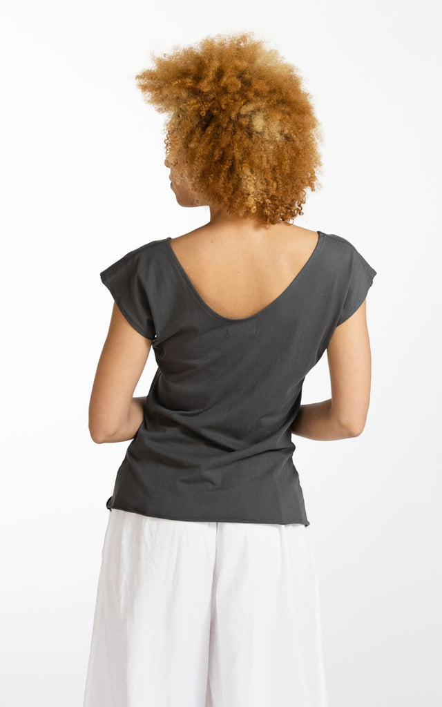 Surya Australia Ethical Organic Cotton V-neck 'Mimi' Top - Grey