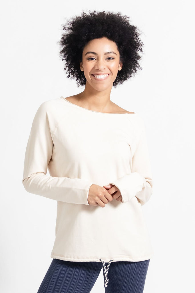 Surya Australia Organic Cotton Workout Top made in Nepal - Oatmeal