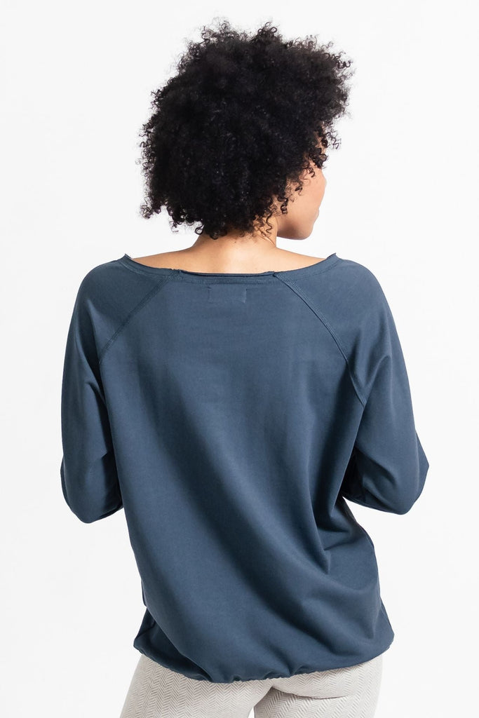 Surya Australia Organic Cotton Workout Top made in Nepal - Cobalt