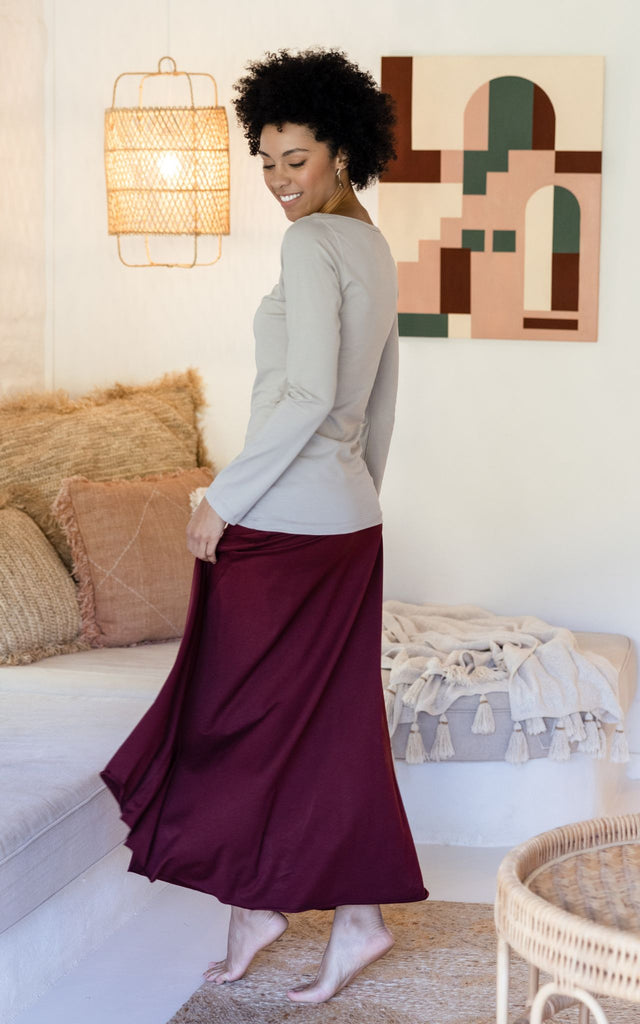 Surya Australia Ethical Organic Cotton Skirt made in Nepal - Berry