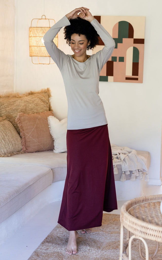 Surya Australia Ethical Organic Cotton Skirt made in Nepal - Berry