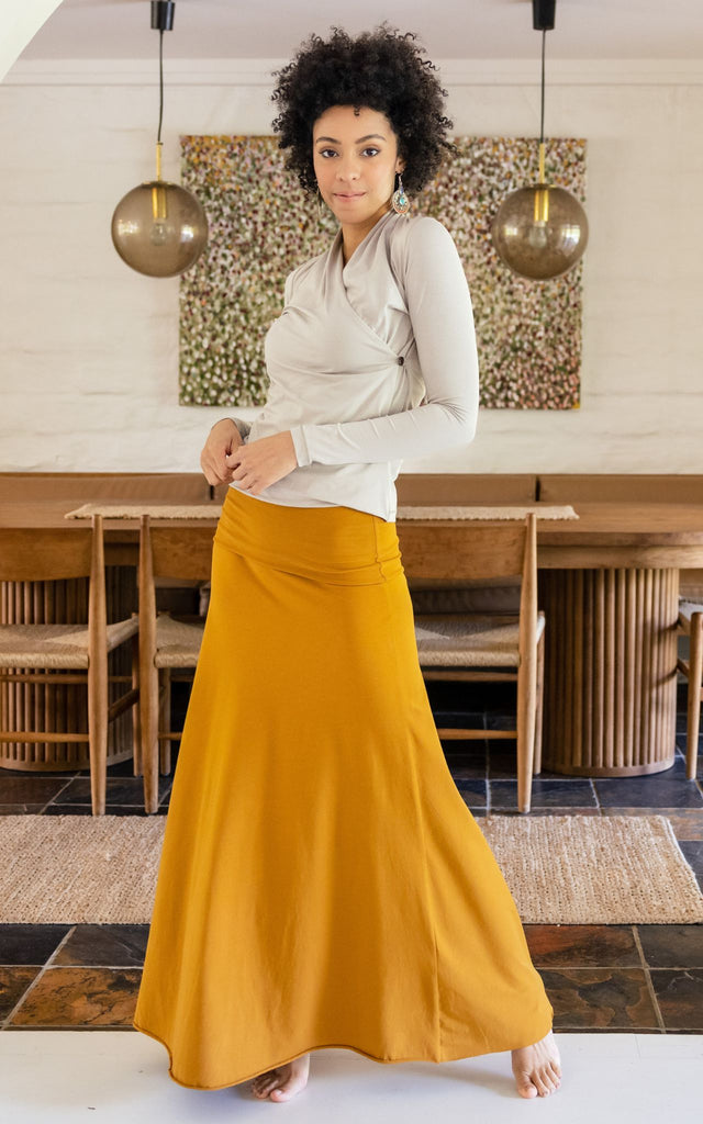 Surya Australia Ethical Organic Cotton Skirt made in Nepal - Tumeric