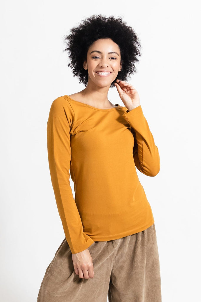 Surya Australia Organic Cotton 'Jarrah' Top made in Nepal - Tumeric