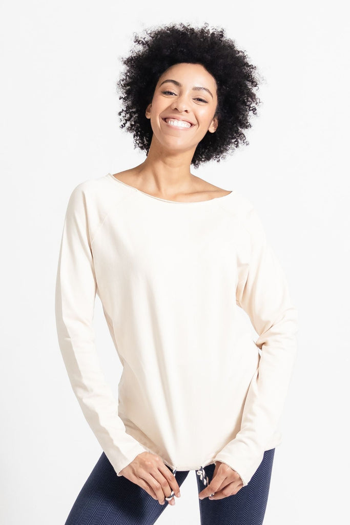 Surya Australia Organic Cotton Workout Top made in Nepal - Oatmeal