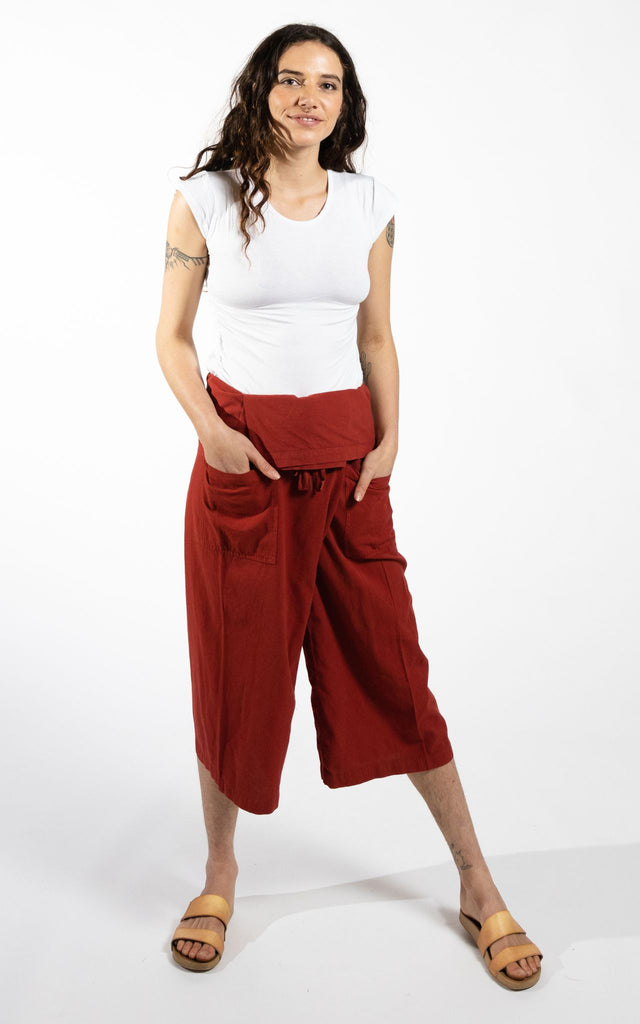 Surya Australia Short Fisherman Pants made in Nepal - Rust