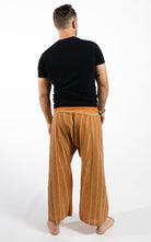 Surya Australia Cotton Thai Fisherman Pants from Nepal (Striped Cotton) - Orange