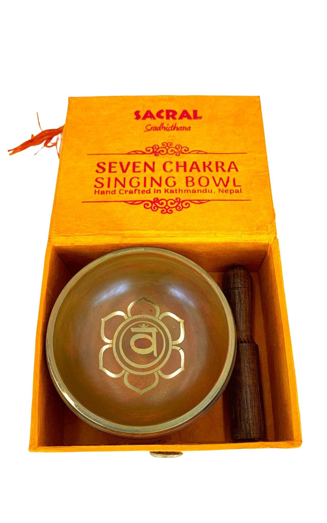 Surya Australia Mini Chakra Singing Bowl Set - Sacral Chakra #colour_sacral-chakra-orange