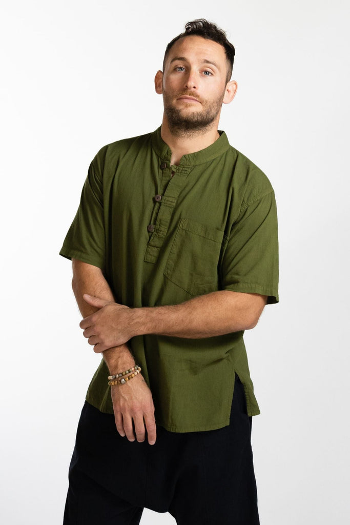 Surya Australia Ethical Cotton 'Pablo' Shirt made in Nepal - Green