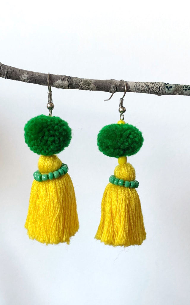 Surya Australia Fairtrade Cotton Tassel Earrings from Nepal