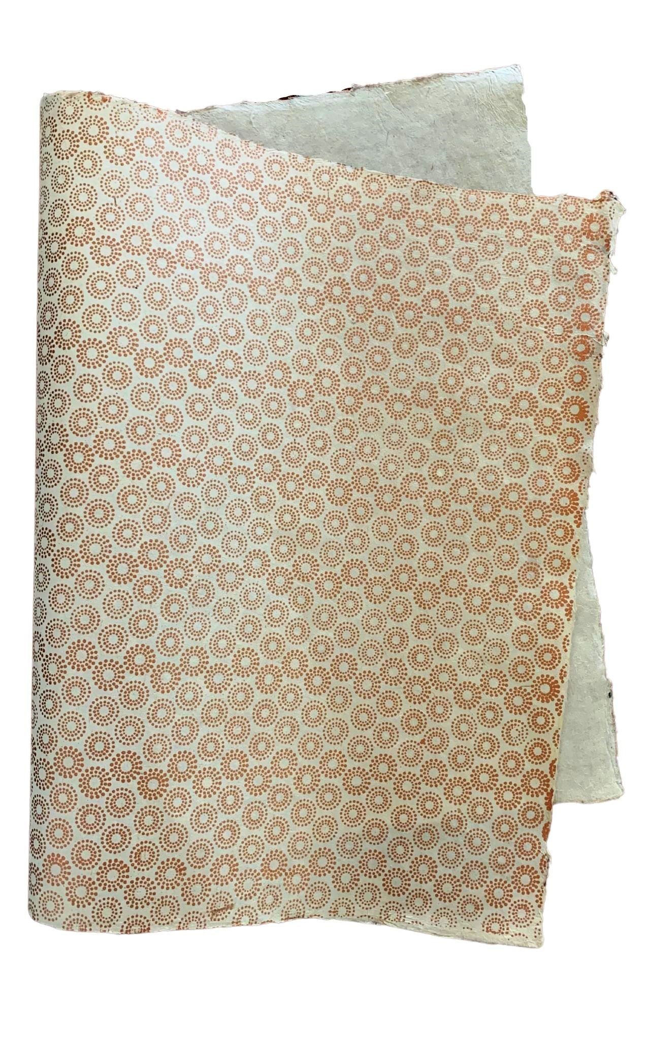 Surya Australia Fairtrade Treeless Lokta Paper Sheets from Nepal - white with copper printing