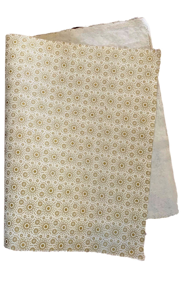Surya Australia Fairtrade Decorative Lokta Paper Sheets from Nepal - white with gold print