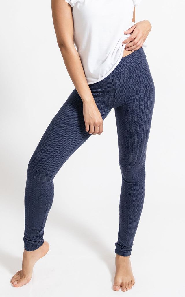 Surya Australia Ethical Organic Cotton Jacquard 'Asana' Leggings made in Nepal
